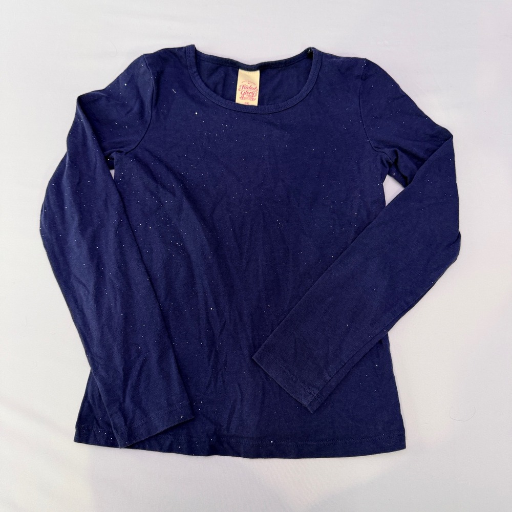 Girls Sparkly Navy Blue Shirt